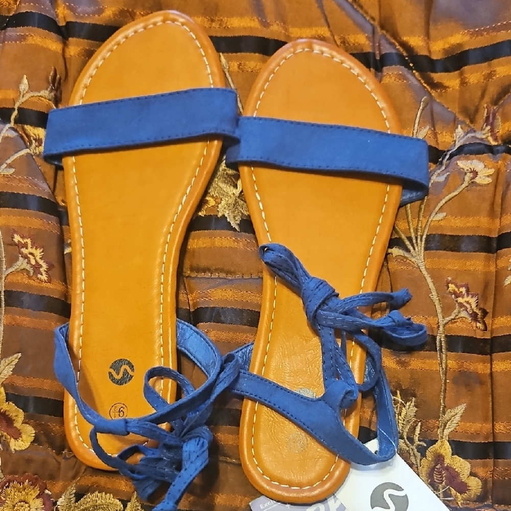 Blue Strappy Sandals